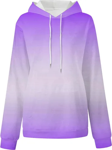Vista 3 de Sudadera con estampado degradado para mujer, casual, suave, manga larga, ligera, novedosa, para invierno