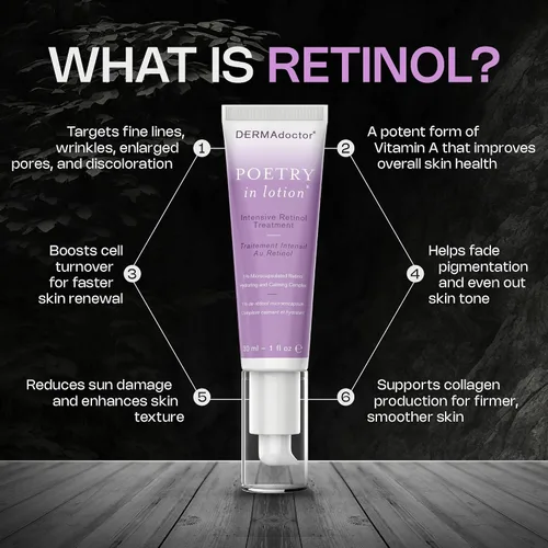 Vista 3 de DERMAdoctor Retinol Crema antienvejecimiento antiarrugas para manchas oscuras, tono de piel desigual, decoloración, antiarrugas, hidratante,