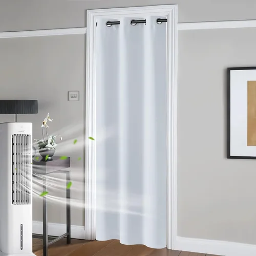 Vista 78 de RYB HOME Cortinas portátiles para puerta con privacidad, cortinas opacas y aislantes térmicas para dormitorio, armario, sala de estar, comedor, Beige