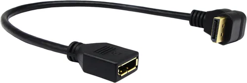 Vista 4 de CGTime - Cable DP a DP (30 CM/12 pulgadas), chapado en oro de 90 grados en ángulo hacia abajo macho a Displayport hembra Cable adaptador