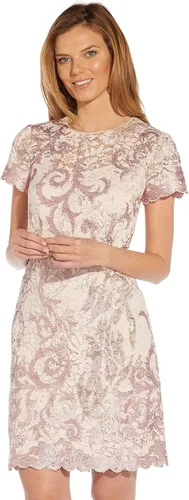 Vista 4 de Adrianna Papell Vestido de encaje acampanado para mujer