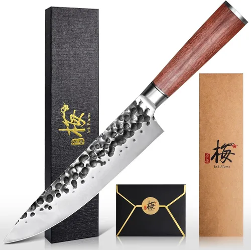 Vista 11 de Juego de cuchillos de cocina de 3 piezas, cuchillo de chef, cuchillo Usuba, cuchillo de pelar, cuchillo profesional de acero inoxidable de alto