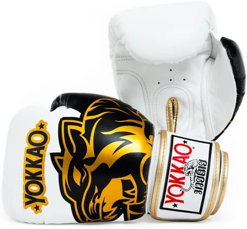 Vista 15 de YOKKAO Guantes de boxeo Muay Thai transpirables de diseño Guantes de entrenamiento y combate de cuero premium para hombres y mujeres Guantes