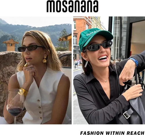 Vista 3 de mosanana Gafas de sol alargadas y estrechas de ojo de gato para mujer MS52357