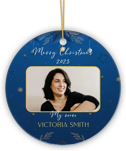 Vista 10 de Adorno de Navidad personalizado con foto para bebé, mi segunda Navidad, adorno de recuerdo de bebé, adornos colgantes de Navidad