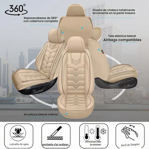 Vista 2 de IKABEVEM Fundas de Asiento Compatibles con Lexus ES 350/300h 2007-2026 2PCS Fundas de Asiento Delantero de Automóvil de Cuero Sintético Cojín