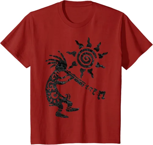 Vista 58 de Native American Kokopelli Musican With Flute 2 - Camiseta divertida para fanáticos, Blanco, S