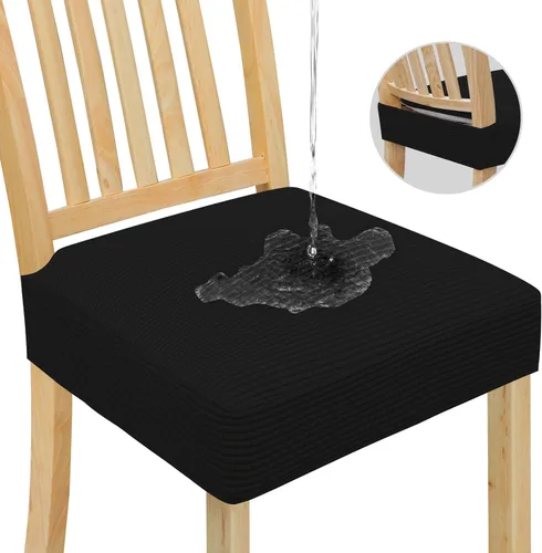 Vista 14 de Easy-Going Fundas de asiento 100% impermeables para sillas de comedor, juego de 2, fundas elásticas para asientos de silla, protector deslizable