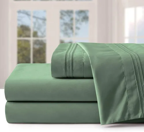 Vista 23 de Manyshofu Juego de sábanas de tamaño individual con bolsillos extra profundos, sábanas y fundas de almohada de 1800 hilos de lujo para hotel, juego