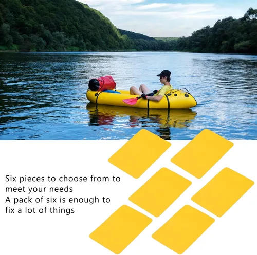 Vista 3 de Astibym Kit de parches de reparación, juego de parches de PVC profesional 6 piezas para kayak (amarillo), navegación