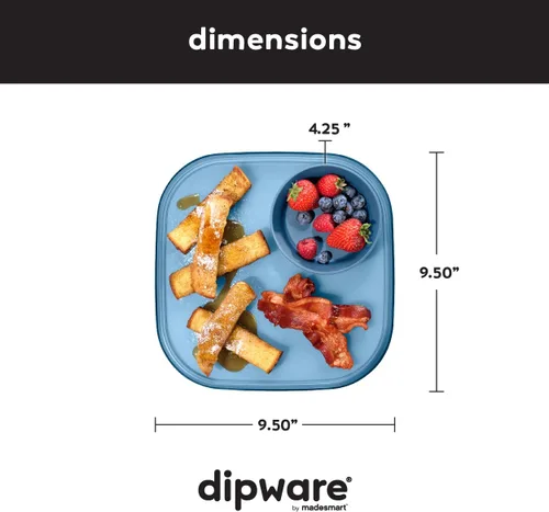 Vista 3 de madesmart dipware - Bandeja de 3 tazones, apilables y extraíbles para embutidos, guacomole, aperitivos, verduras, apto para lavavajillas y Azul