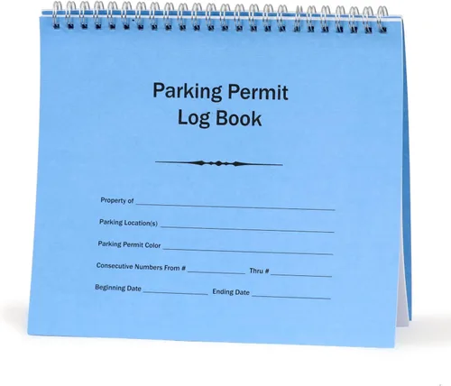 Vista 15 de SmartSign Libro de registro de permiso de estacionamiento pequeño - 7 x 8.5 pulgadas, diario de registro encuadernado con alambre, páginas impresas