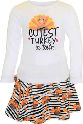Vista 19 de Unique Baby Girls 2pc Skirt Set Outfit Long Sleeve Top with Skirt