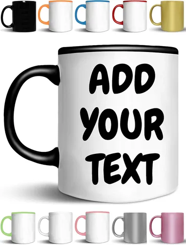 Vista 8 de Tazas de café personalizadas, añade tu nombre, texto o letras, tazas de cerámica personalizadas con varios colores y fuentes, taza con monograma