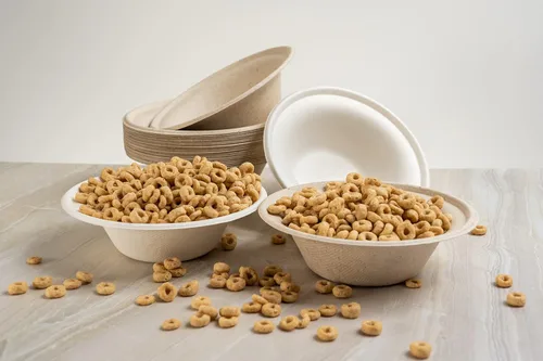 Vista 6 de Greenwave Ovation OV-BL12 - Tazón redondo de 12 onzas Bagazo con acabado de mármol resistente 100% compostable Desechable ecológico
