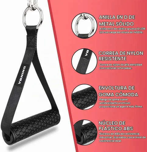 Vista 3 de Ankle Straps for Cable Machines and Exercise Handles — Replacement Fitness Equipment for Strength Trainer. Gym Attachments for Leg Extensions, Heavy