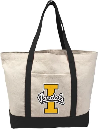 Vista 338 de Campus Lab Bolsa de lona con logotipo primario colegiado con bolsillo externo, bolsa de hombro reutilizable para ir de compras, playa Águilas A&m