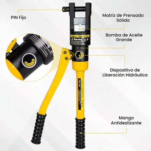 Vista 2 de Herramienta de Prensado de Alambre Hidráulico de 16 Toneladas, Terminal de Cable de Batería con 13 Pares de Troqueles, Herramienta de Prensado