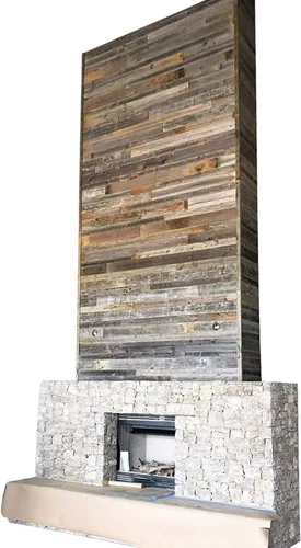 Vista 5 de Rockin' Wood Tablones de Madera Real con Aplicación de Clavos, Rústica Recuperada Naturalmente Desgastada, Madera de Granero, Paneles Decorativos
