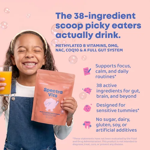 Vista 6 de JoySpring Spectra Vits Kids Multivitamínico en polvo para comedores