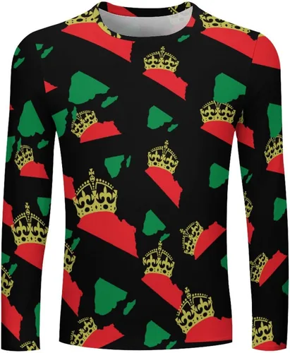 Vista 2 de African American Pride Men's T-Shirt Long Sleeve Tees Pullover Graphic Tops Hooded Sweatshirt