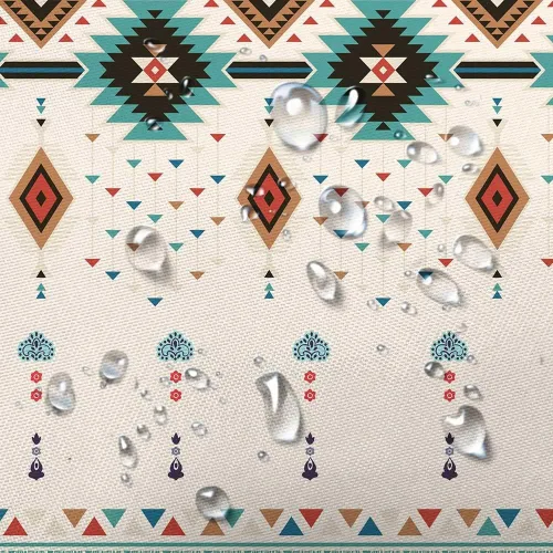 Vista 5 de Cortina de ducha estilo bohemio occidental para baño, patrón azteca del suroeste nativo americano, tribal navajo, bohemio, juego de cortinas