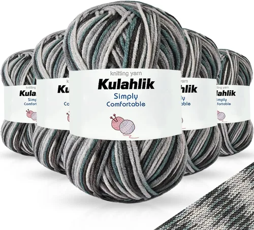 Vista 73 de 50g (1x50g) Hilo Acrílico para Crochet y Tejido, Hilo Degradado Colorido, 1 Rollo de Madejas, Hilo Acrílico Multicolor, Perfecto para Proyectos