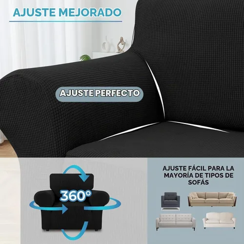 Vista 4 de LURKA Fundas elásticas para silla y sofá de 1 pieza, Fundas para sofá con protector elástico en la parte inferior para niños y perros