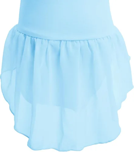 Vista 6 de OBEEII Vestido de ballet de manga corta para niña y niña con falda alta y falda de leotardo bailarina de gimnasia