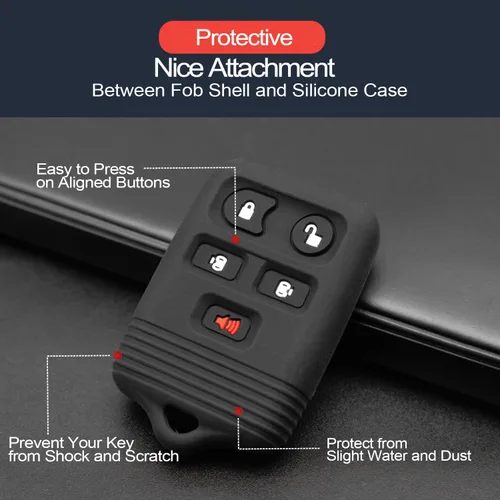 Vista 4 de 2 piezas compatibles con Ford Expedition Freestar Windstar Lincoln Navigator Mercury Monterey - Funda protectora para llavero