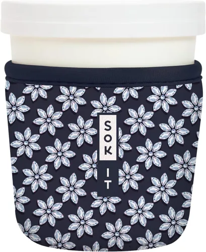 Vista 165 de Sok It IceCreamSok - Funda de neopreno aislada (flores abstractas, pintas de helado cónicas)