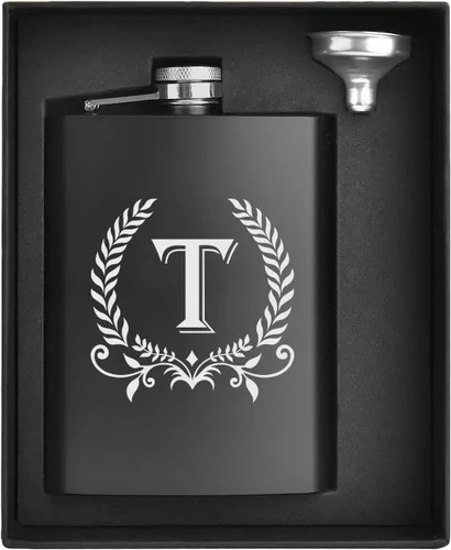Vista 18 de ELEGANTPARK Petacas para Licor para Hombres con Iniciales Monogramadas Regalos para Hombres Cumpleaños Regalos Personalizados para Él Padrinos Papá