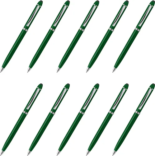 Vista 14 de DISCOUNT PROMOS Twist Action - Juego de 10 bolígrafos de plástico para el trabajo, bolígrafos geniales para escribir, tinta negra, color negro