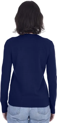 Vista 3 de Cashmeren Suéter básico con cuello en V para mujer, 100% cachemira pura, manga larga, suéter clásico