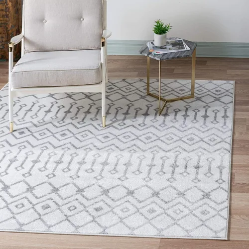 Vista 54 de Unique Loom Enrejado Marroquí Colección Trellis Geométrica Transicional Beige/Marfil Alfombra Área (10 pies 8 pulgadas x 16 pies 5 pulgadas)