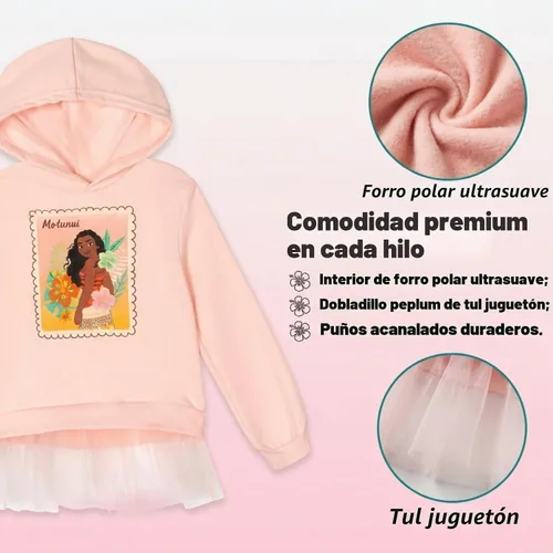 Vista 6 de Disney Moana - Conjunto de sudadera con capucha y leggings de forro polar para bebés hasta niños grandes (12 meses - 14-16)