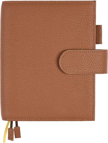 Vista 13 de A5 Funda de cuero para planificador de Hobonichi Cousin, Stalogy, Midori, Leuchtturm1917, y más - con presilla para bolígrafo, ranuras para Negro