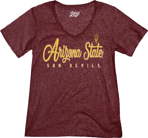 Vista 2 de Blue 84 NCAA - Camiseta de triple mezcla con cuello en V para mujer
