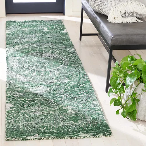 Vista 38 de SAFAVIEH Marquee Collection - Alfombra decorativa, 2 x 3 pies, beige y marfil, lana de medallón de mandala hecha a mano, ideal para zonas de alto