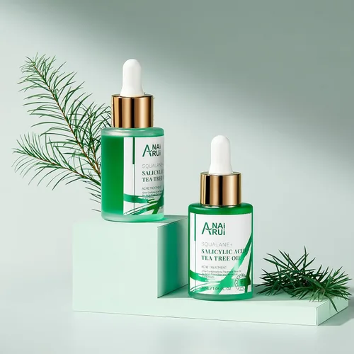 Vista 6 de ANAI RUI Aceite facial para acné, aceite de árbol de té con ácido salicílico, aceite de piel propensa al acné, alivia el acné, alivio