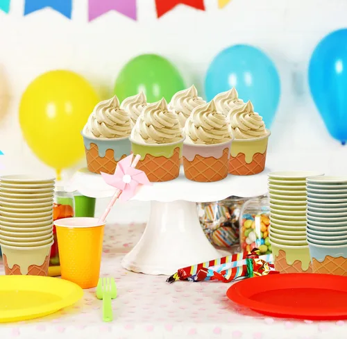 Vista 5 de Gift Boutique Paquete de 60 tazas de helado de papel de 10 onzas para postres