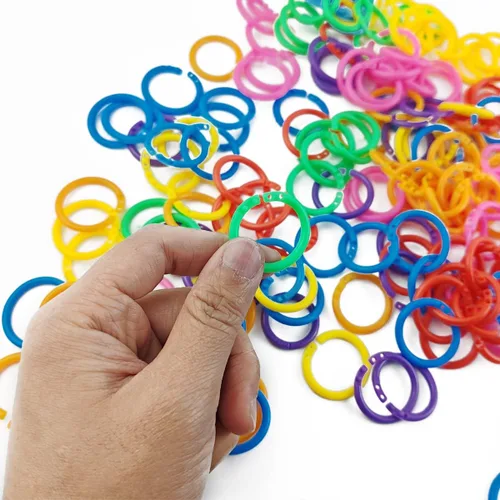 Vista 5 de TIHOOD - 210 piezas de anillos de plástico multicolor para encuadernación - Flexibles para tarjetas, documentos y muestras - 7 colores (20 mm)
