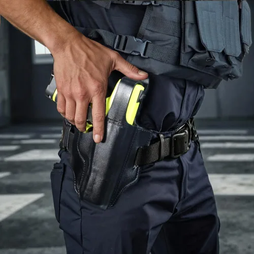 Vista 7 de Tactical Scorpion Gear para lanzador de proyectiles Sabre - Funda de cuero con 2 ranuras