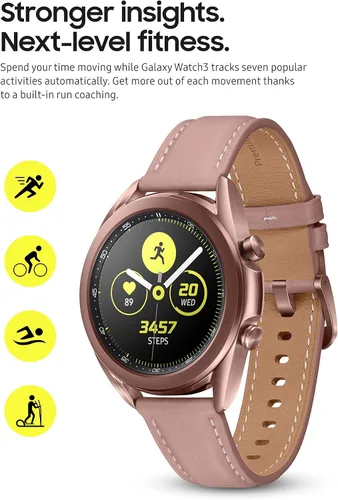 Vista 5 de Samsung Galaxy Watch 3 (1.614 pulgadas, GPS, Bluetooth) Reloj inteligente bronce místico (versión de EE. UU., ) (renovado)