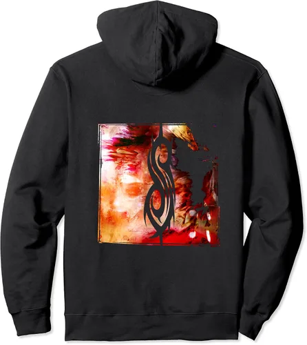 Vista 2 de Sudadera con capucha oficial con logotipo de Slipknot, Negro, S