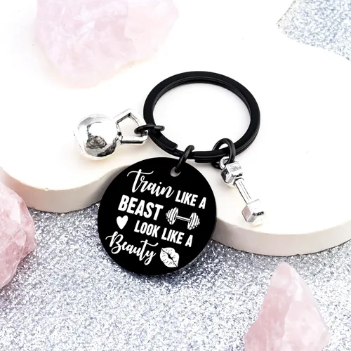 Vista 3 de Regalos de gimnasio para mujeres, el mejor llavero de fitness, regalos para amantes del gimnasio, accesorios de entrenamiento, regalo