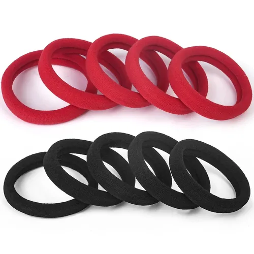 Vista 10 de 100 soportes grandes de algodón para cola de caballo, ligas para el cabello sin costuras, bandas elásticas para el cabello sin daños para cabello