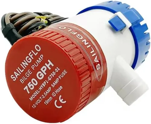 Vista 2 de Bombas de sentina de 12 V para barcos, bomba de agua de sentina automática, accesorios sumergibles para barcos, marina eléctrica de 1100 GPH