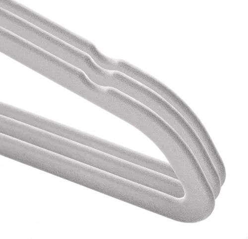 Vista 3 de Casafield 50 perchas de terciopelo gris para trajes, perchas antideslizantes que ahorran espacio