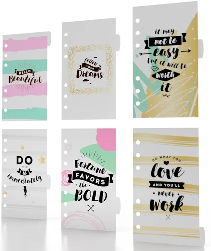 Vista 3 de Discagenda Hello Beautiful - Organizador personal de polipropileno para planificar divisores (encuadernación de disco, A5)